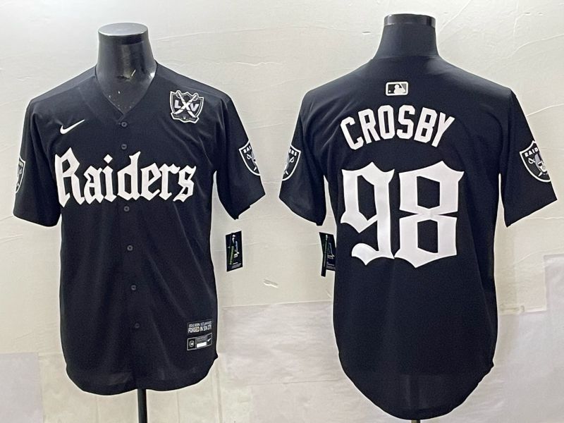 Men 2025 Oakland Raiders #98 Crosby Black 6th generation Joint Name Nike Limited NFL Jersey style 010